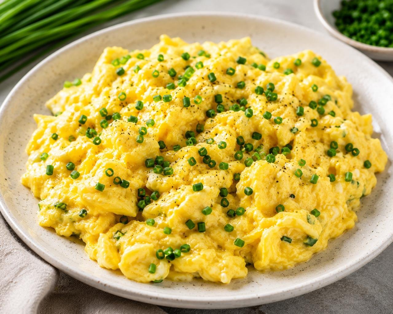Chive Scrambled Eggs