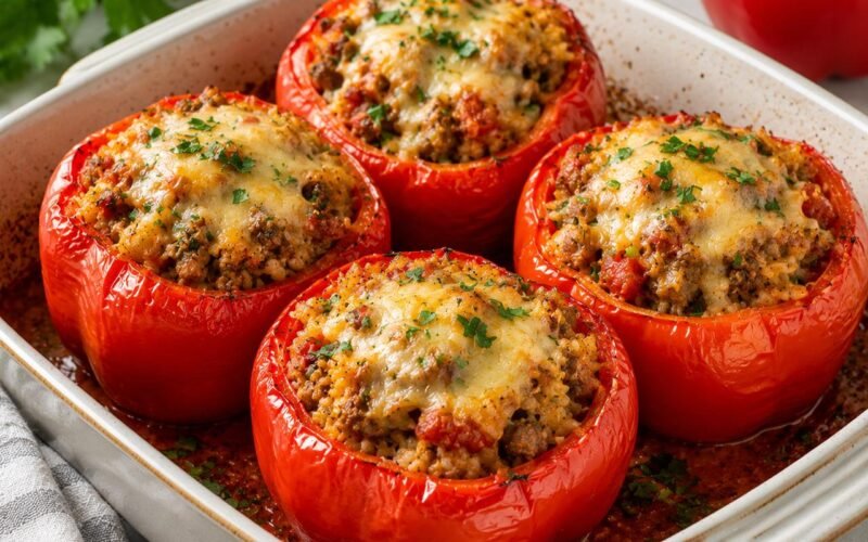 Stuffed Red Bell Peppers