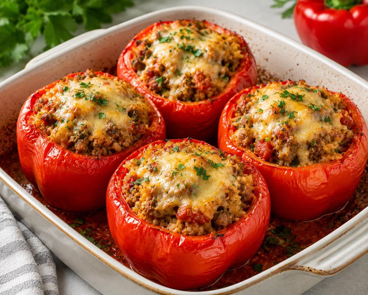 Stuffed Red Bell Peppers