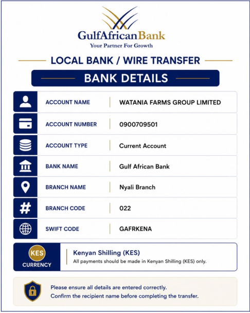 Gulf African Bank — Local Wire Transfer (KES) Details